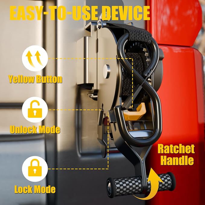 Retractable Ratchet Straps Compatible with 2023-2025 2026 Chevrolet Colorado GMC Canyon Retracting Straps Auto Retract Securing Strap Tie Down System 2PCS for 2024 Chevy Colorado Accessories