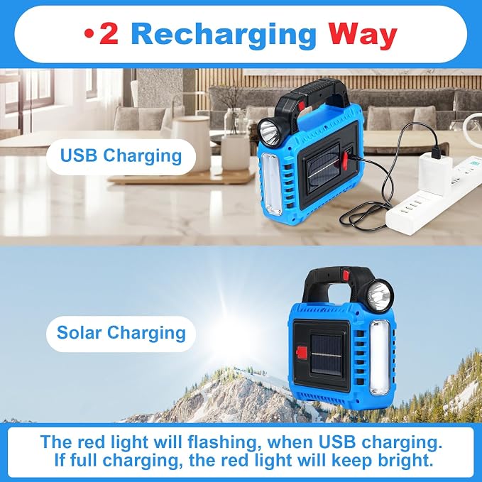 TANSOREN 2 Pack Lantern Camping Essentials Accessories Gear Solar Lights, LED Flashlight for Power Outages, Rechargeable Tent Lights for Emergency, Hurricane, Survival Kits, Operated Lamp