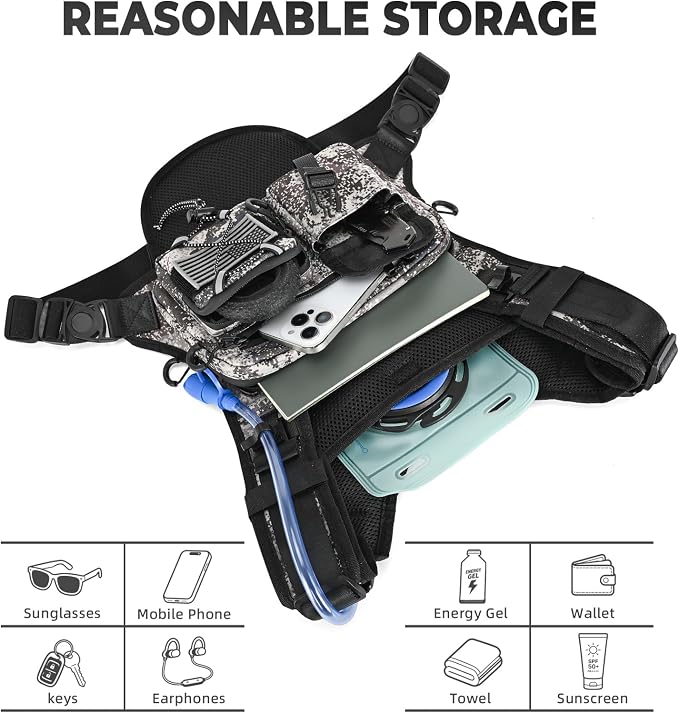 Criuage USA Patent Running Hydration Vest Backpack, Lightweight Chest Pack with 2.0L Water Bladder Bag Daypack for Hiking Running Cycling Race Marathon for Women Men