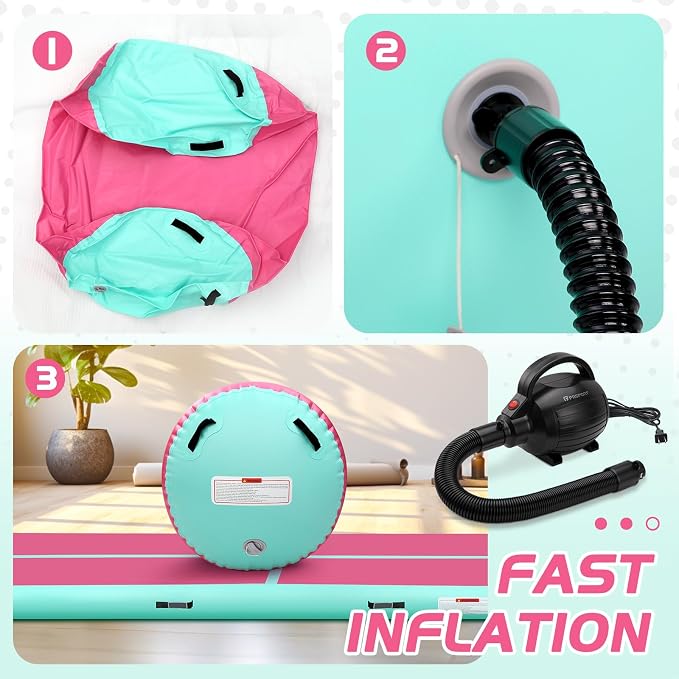 Inflatable Gymnastics Air Roller Barrel, Tumble Rolling Air Roller Gymnastics Barrel with Electric Pump for Kids Adults Home Outdoor Gymnastic Training Cheerleading Yoga