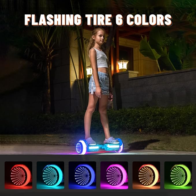 SIMATE Scooter, Colorful LED Light-Up Wheels, Bluetooth Speakers and APP, Dual 250W Motors, 8.5 mph Max Speed & 8.5 Miles Max Range, Gifts for Kids Adults Girls Boys