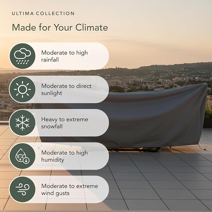 Covermates Ultima Hammock Cover – Heavy-Duty 600D Ripstop Polyester with Waterproof Seams, Adjustable Buckle Straps, All-Weather Protection for Hammocks & Stands, 188W x 58D x 20H, Ripstop Grey