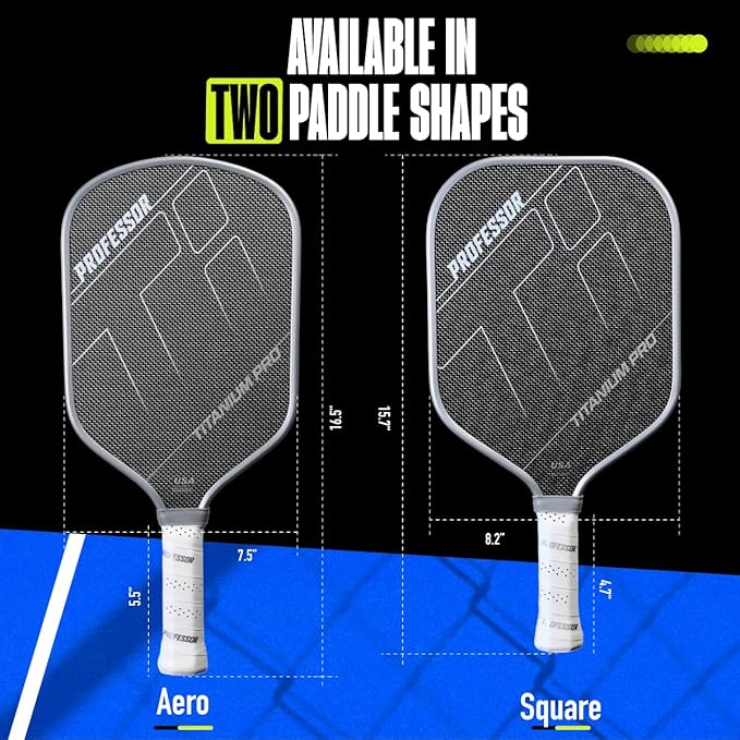 Professor PhD Raw Carbon Fiber Premium Pickleball Paddle Racket - USA Pickleball Approved - Honeycomb Core - Power & Control