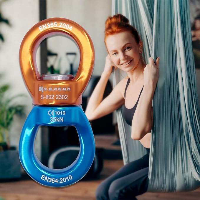 35kN Swing Swivel, CE Certified 360°Rotational Device, Silent Hanging Accessory for Tree Swing, Aerial Dance