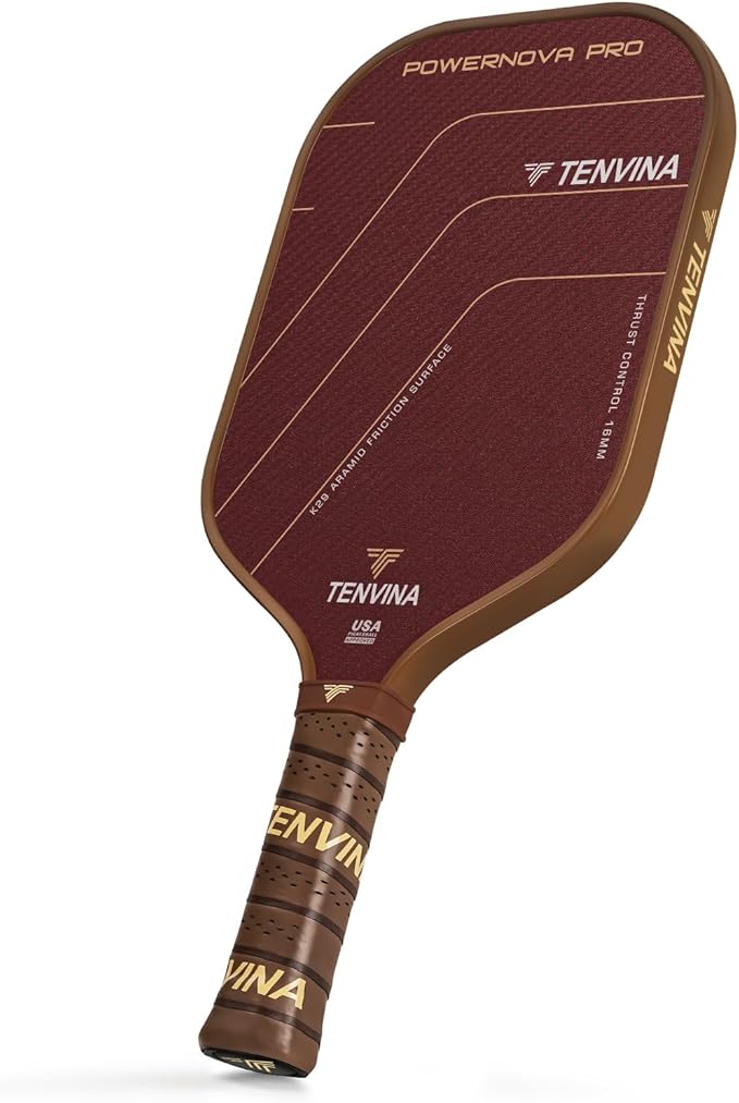 TENVINA Pickleball Paddles, Thermoformed T700SC Carbon Fiber Pickleball Paddle, Pickle Ball Paddle USAPA Approved with Dominant Power and Larger Sweet Spot
