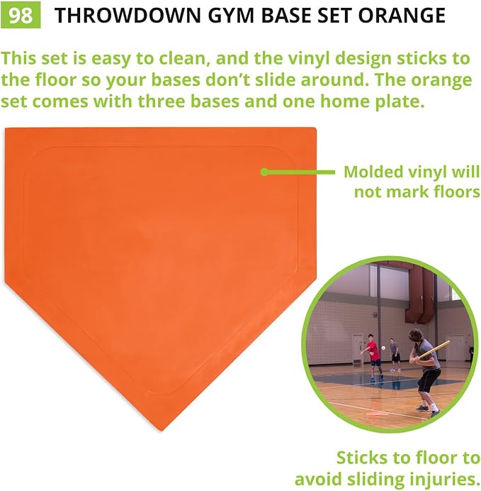 Champion Sports Throw Down Base Sets – Durable Baseball & Softball Practice Bases for Indoor & Outdoor Training