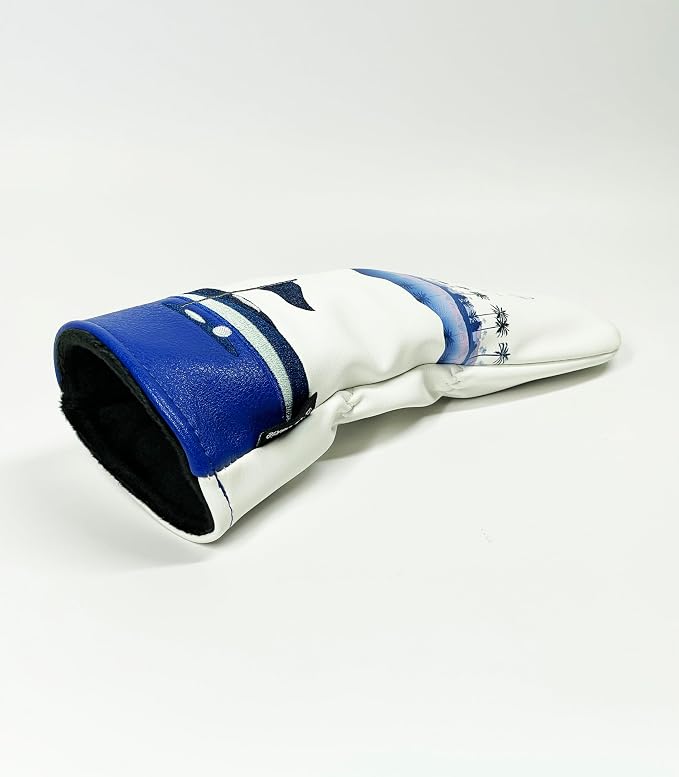Golf Headcover for Hybrids and Fairway Woods Premium Leather Head Cover. Digitally Printed and Embroidered Design.
