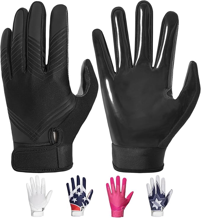 RIGWARL Football Gloves Adult Men, Youth Kids Football Gloves with Super Sticky Grip, Receiver Glove Adult Youth Kids Best Gift for Father‘s Day