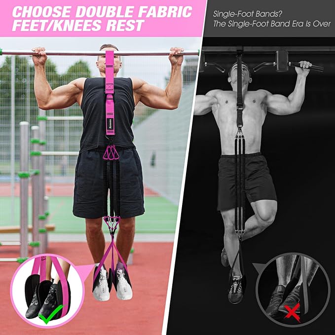 Ayombo Pull Up Assistance Bands, Resistance Bands for Pull Up Bar Workout, Adjustable Heavy Duty Pull Up Assist Equipment with 4 Assistance Bands, Home Gym Fitness Exercise Strength Training