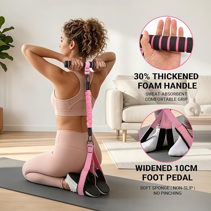 Pedal Resistance Bands with Handles, Adjustable Resistance Bands, Max 90Lbs