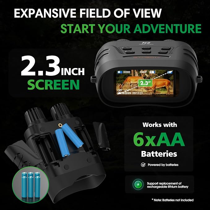4K Night Vision Goggles, Infrared Night Vision Binoculars for Adults, HD Large Screen Binoculars can Save Photo and Video with 32GB TF Card, Camping & Hunting