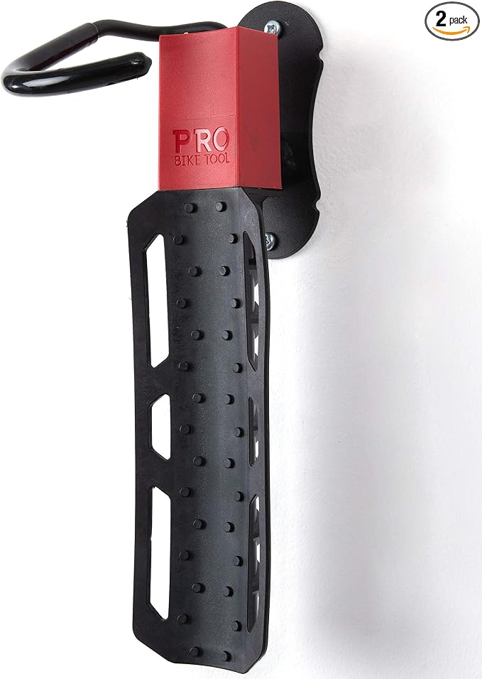 PRO BIKE TOOL Swivel Bike Rack - 2 Pack Indoor Wall Mount for Bicycles in Home and Garage - Vertical Hanging Rack for Space-Saving Storage - Secure Hook for MTB, Road, Hybrid and Kids Bikes