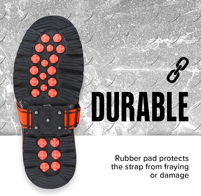K1 Mid-Sole Ice Cleats for Men & Women - Rotatable Traction Aids For Winter Snow - Hi Vis - High Profile