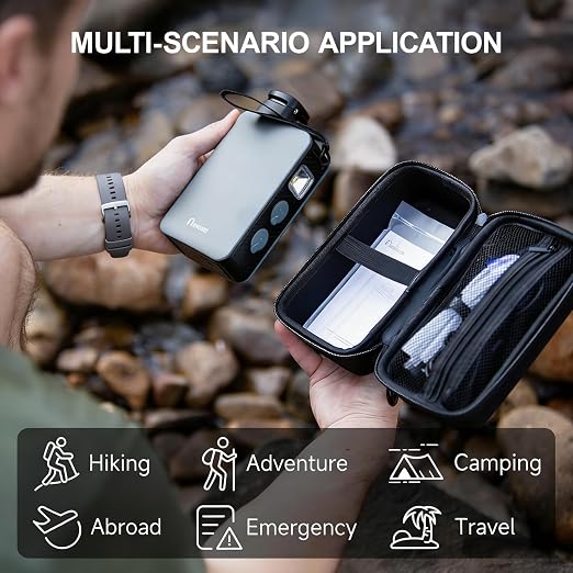 Portable Electric Water Filter Pump, 0.01 Micron Outdoor Camping Water Purifier, Water Filtration System Survival for Hiking, Camping, Travel and Emergency.