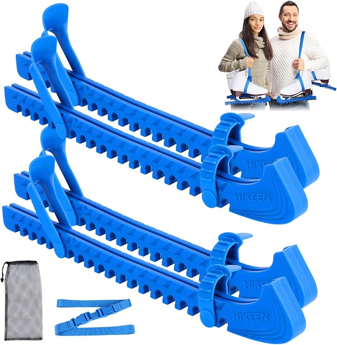 Hikeen Ice Skate Guards with Shoulder Straps,Enhanced Stability Ice Skate Blade Guards,Non-Slip Hockey Skate Blade Protector for Adult and Kids