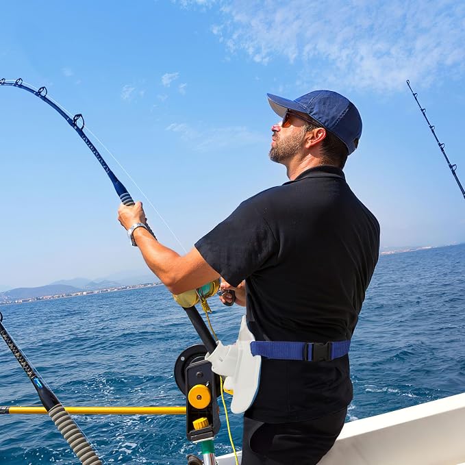 PELLOR 360°Adjustable Padded Fishing Fighting Belt Offshore Tackle Boat Fishing Rod Holder