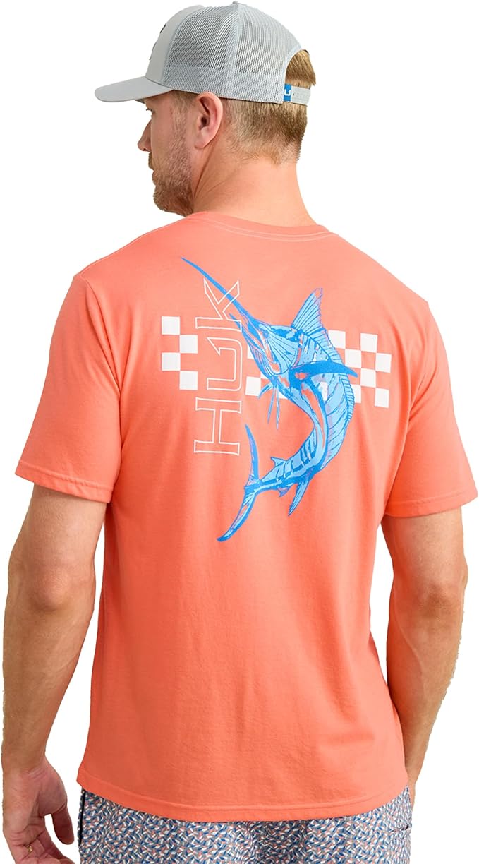 HUK Mens Performance Fishing Logo Tee, Short Sleeve T-Shirt for Men