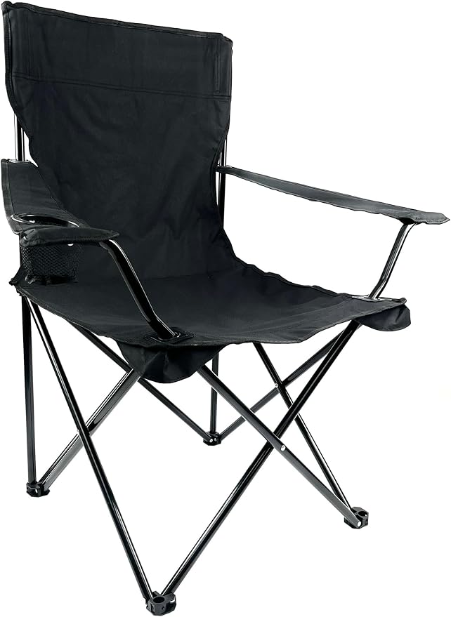 Folding Portable Outdoor Camping Chair[Large] (Black)