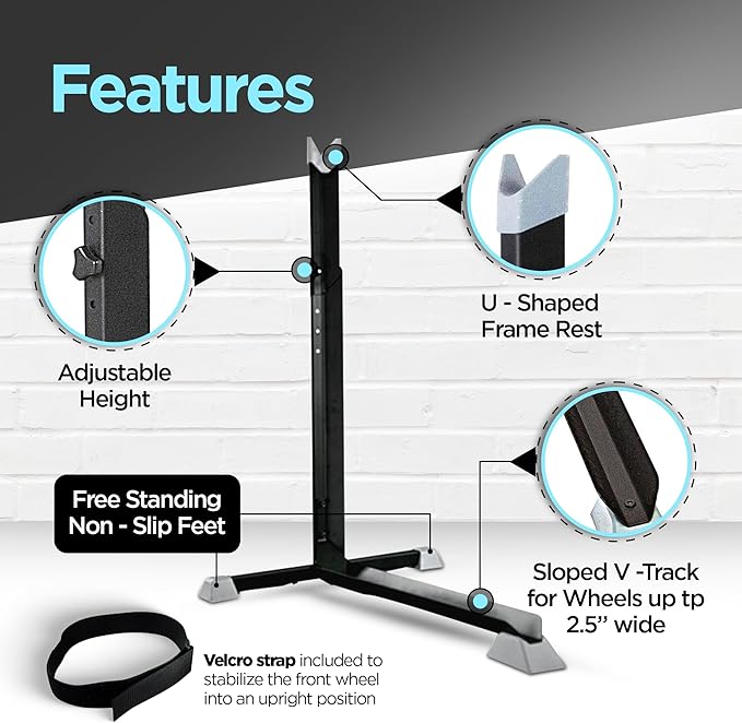 Bike Nook Bike Stand & Vertical Storage Rack - The Original Vertical Bicycle Floor Stand for Garage Storage, Indoor and Outdoor - Perfect Bike Accessories for Small Spaces with No Drilling