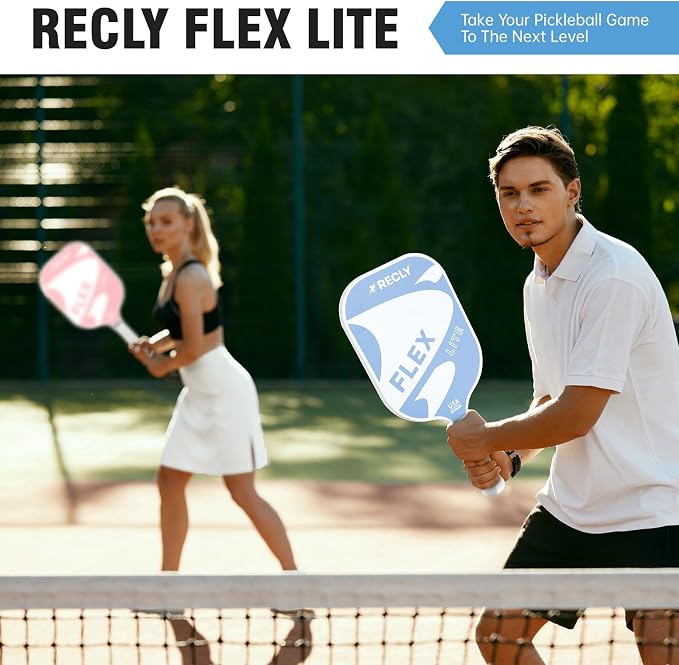 Recly Pickleball Paddles, Carbon Fiber Pickleball Paddle with UV Printed Finish & Sure-Grip Elongated Handle 14MM,USAPA Approved for Beginner and Professional Players