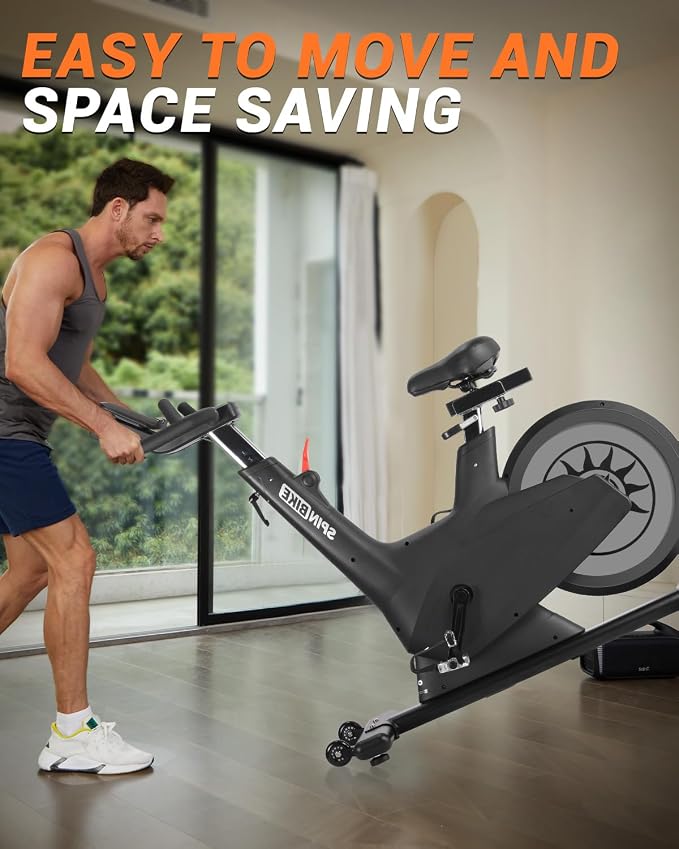 Magnetic Exercise Bike, 300 Lbs Capacity Stationary Bike with Adjustable Seat & Tablet Holder, Indoor Cardio Workout Cycling Bike, Silent Belt Drive Fitness Equipment, Silver