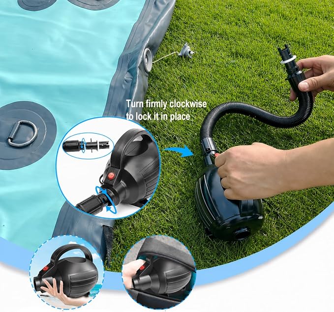 AWSUM 600W Electric Air Pump for Inflatable Gymnastics Mat, 110-120V AC Air Mattress Quick Fill Inflator Deflator Pump, Portable for Pool Floats/Air Bed/Gymnastics/Gym,4 Nozzles