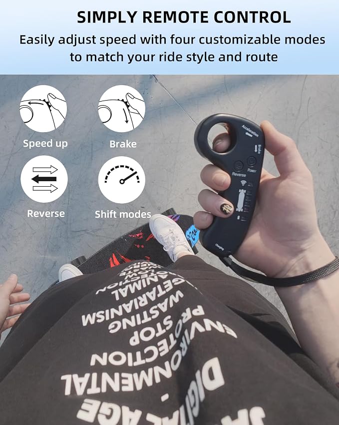 EBOSSOM Electric Skateboard with 350W Motor, 27" Eboard with Remote Control, 4 Modes Max 10Mph, 8 Layers Deck, Electric Skateboards for Beginners and Teens, ES6 SE