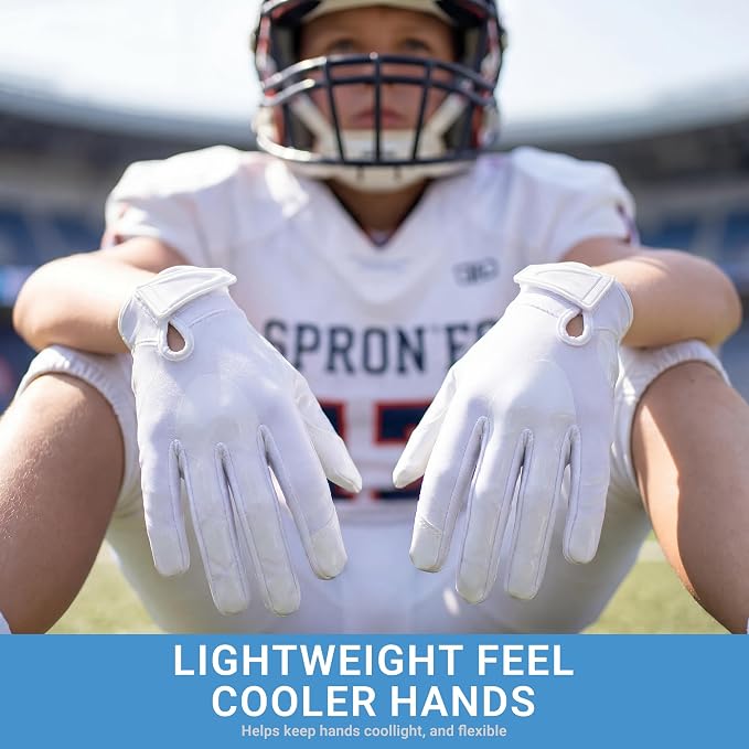 Football Gloves for Youth and Adult Men,Sticky Adhesive Palms Receiver Gloves,Grip Boost Flag Football Accessories Gifts for Family and Friends