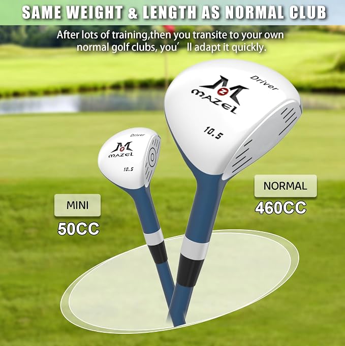 MAZEL Mini Driver/Iron Golf Clubs Swing Trainer Aid to Improve Your Hitting Accuracy & Speed
