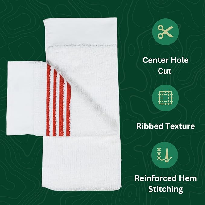 The Tour Towel | Large Golf Caddy Towel Terry Cloth, Absorbent 19" x 44", Center Cut, Perfect Hang Golf Cart Accessory and Golf Bag, Multiple Colors