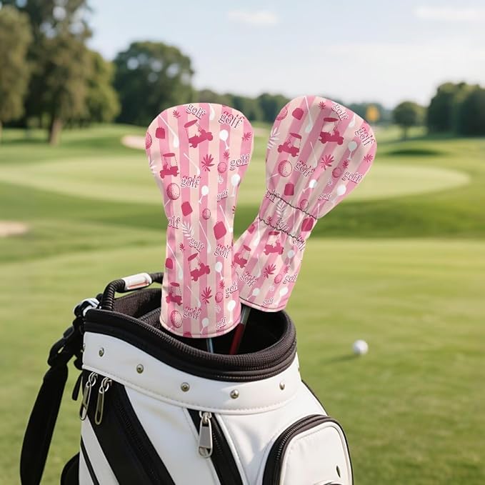 Rnyleeg Golf Club Head Covers for Women Driver Head Cover Leather Fairway Wood Headcover Hybrid Headcovers for Golf Clubs