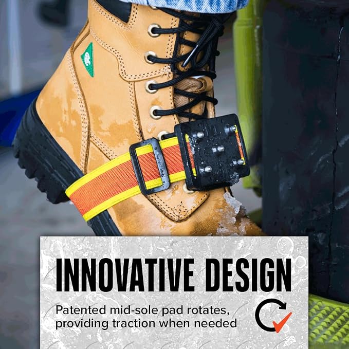 K1 Mid-Sole Intrinsic Ice Cleats for Men & Women - Rotatable Non-Sparking Traction Aids for Winter Snow - Original Profile