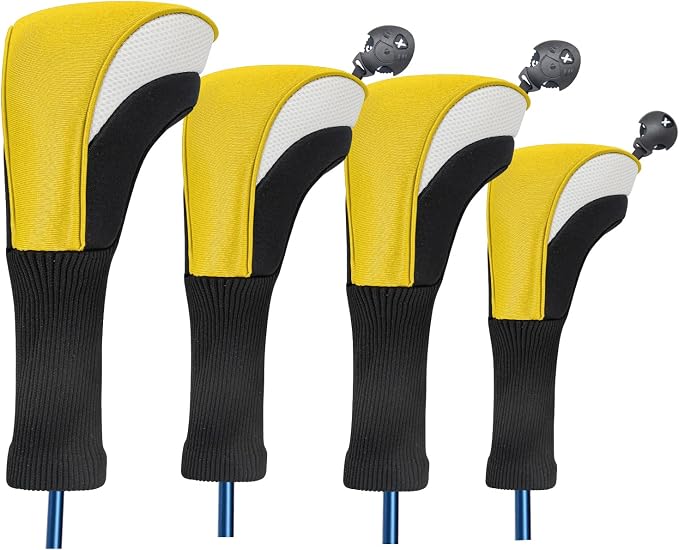Wood Headcover Golf Club Covers Driver Headcovers Nylon Head Covers Designed to Fit All Woods - 3/4/5/6 Pack/Set Golf Accessories Suitable for Men and Women