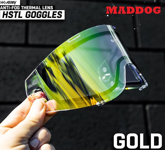 Maddog HK Army HSTL Paintball Airsoft Mask Goggle System | Replaceable Thermal Dual-Pane Anti Fog Lens | Adjustable Full-Face Safety Certified Protection