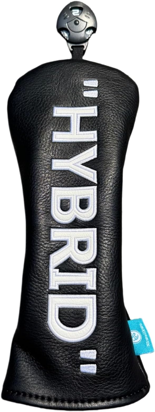 Golf Club Headcover 3 Wood Headcover Black n White Premium PU Leather Driver #3 Fairway Wood Hybrid Wood Head Cover Fits for All Brand