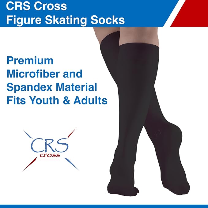CRS Cross Skate Guards, Soakers & Towel Set (Black Large) and 2 Pair Figure Skating Socks (Black)