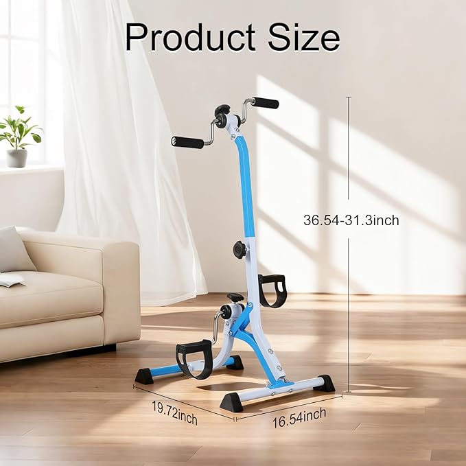 Pedal Exercise Bike for Seniors - Adjustable Resistance Arm Bike, Lightweight Home Exercise Equipment for Seniors' Hands, Arms, Legs & Knees,Arm Bike for Physical Therapy