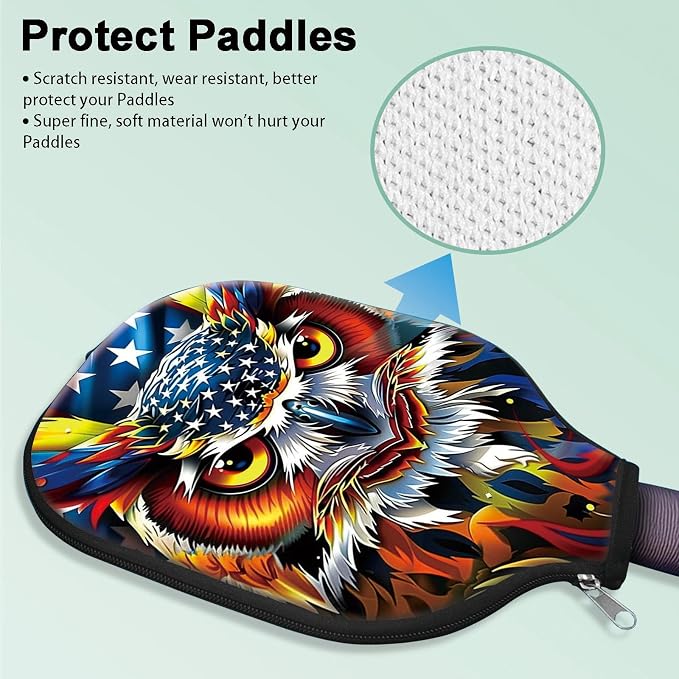 Pickleball Paddle Cover- Premium Water-Resistant Racket Sleeves with Reinforced Zippers, Universal Fit for USAPA Standard Paddles, Extra Padding Protection 6