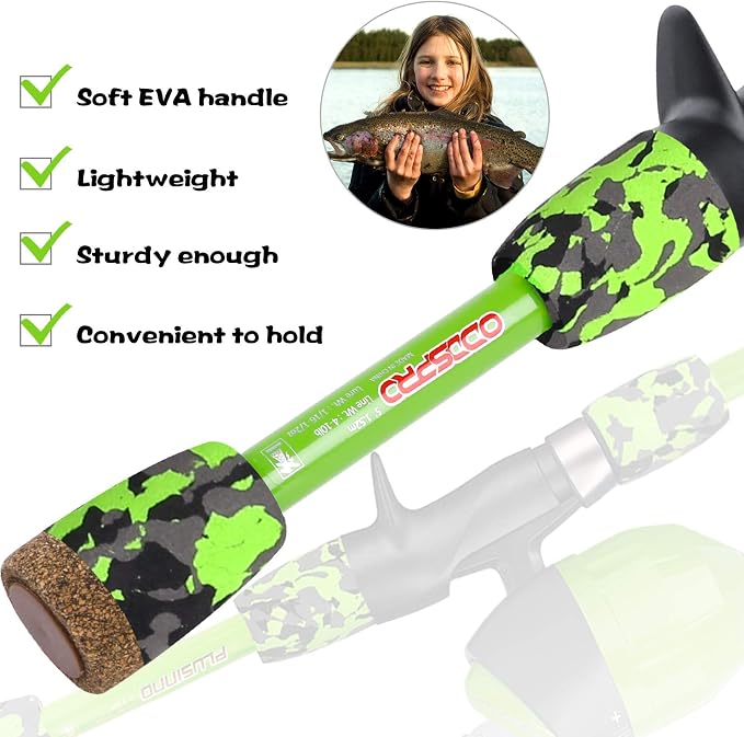 ODDSPRO Kids Fishing Pole - Portable Telescopic Kids Fishing Rod and Reel Combo Kit - with Spincast Fishing Reel Tackle Box for Girls, Youth