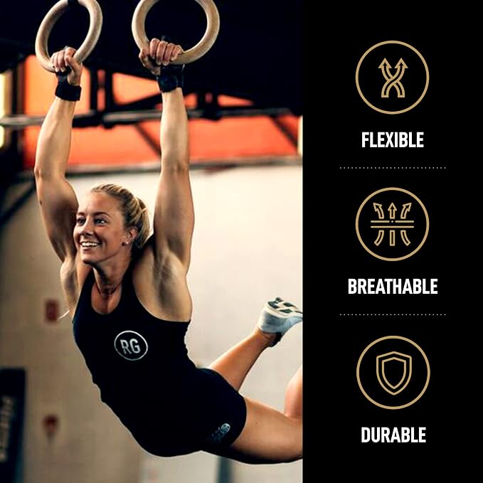 Roogrips 2 Finger Premium Leather Hand Grips for Gymnastic Bars, Cross Training, Gym & Home Workouts, Pull Up Bars & Weightlifting - The Most Durable Palm Guard from Rips and Blisters