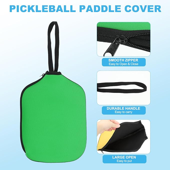 PATIKIL Pickleball Paddle Covers Neoprene Pickleball Racket Sleeve Paddle Storage Bag with Carrying Strap for Pickleball Paddles