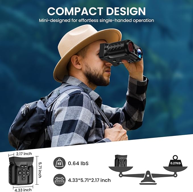 Night Vision Goggles,4K Night Vision Binoculars for Adults with 5000mAh Rechargeable Battery,1000FT Infrared Range,16X Zoom,32GB TF Card,Photo&Video Recording,Compact Design,Ideal Gifts for Men