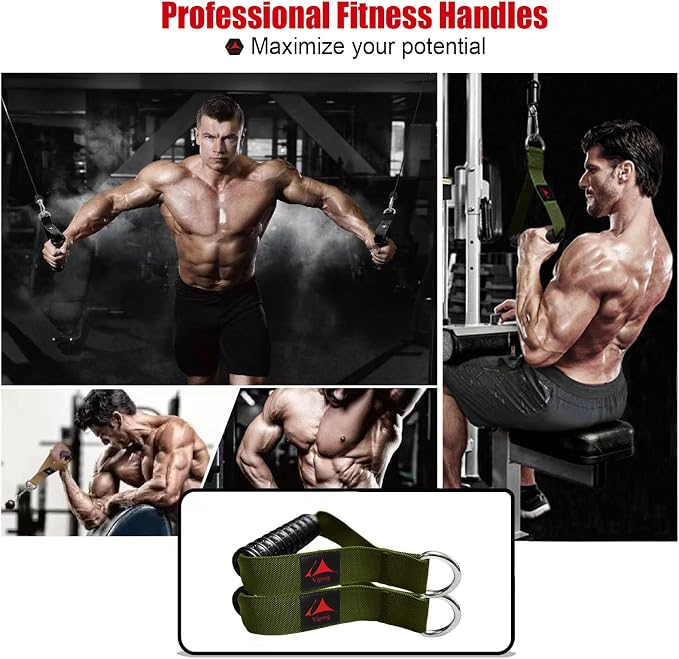 Heavy Duty Gym Workout Handles Attachment for Cable Machine,Resistance Band,Pulley System Home Exercise Equipment, Comfortable and Stronger Grip