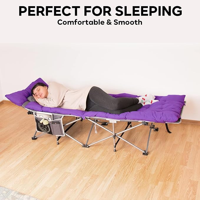 Zone Tech Camping Cot Mattress Pad Premium Quality Outdoor Comfortable Thicker Cotton Sleeping Cot Lightweight Waterproof Bottom Pad Mattress for Adult, Kid