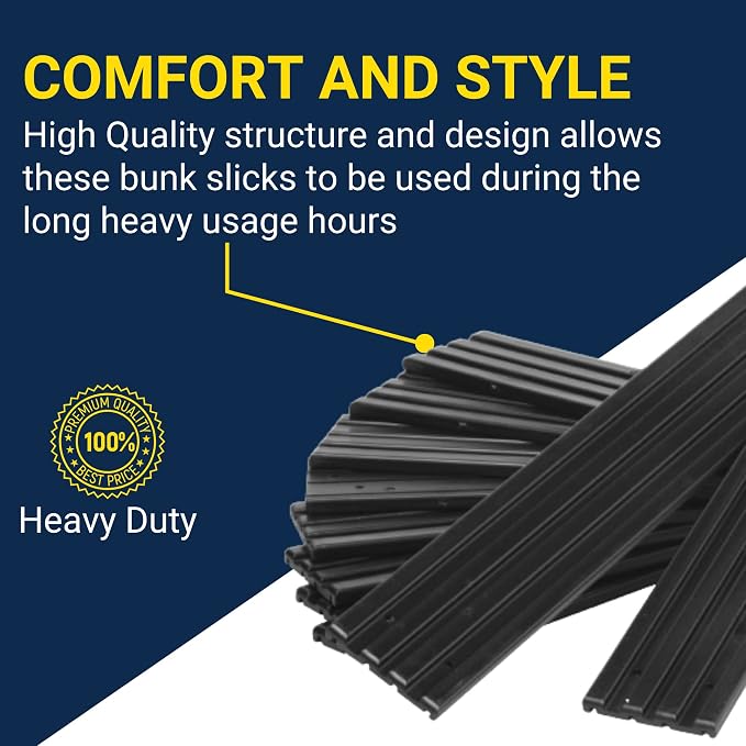 TIE Down 86164 Bunk Slicks -3 in. x 16 in. 10 Pieces Black Standard Universal Fitment Direct Bolt-On Easy to Install Fits 2" x 6" and 2" x 4" Bunk Boards USA Made
