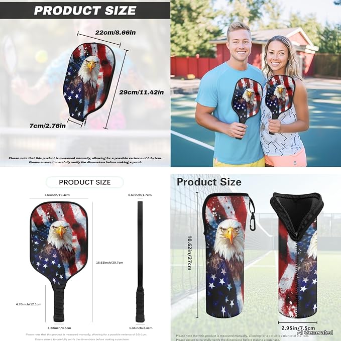 Pickleball Paddles Set 3PCS Pickleball Paddle Case Pickleball Racket Pickleball Bag Ideal for Beginners Gifts