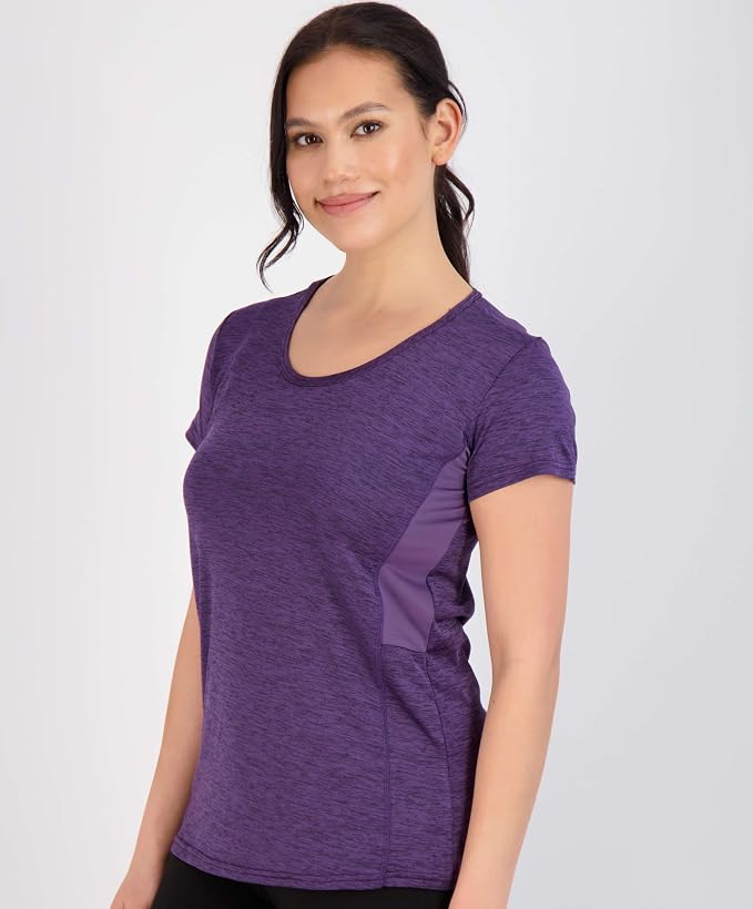 Real Essentials 5 Pack: Women's Short Sleeve T-Shirts Workout Tops Fitness Pilates Gym Activewear Athletic (Plus Available)