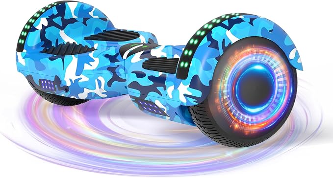 Kids Scooter with Bluetooth Speaker & Corlorful LED Lights, Dual 250W Motor 7.5 Mph Speed, Gifts for All Ages