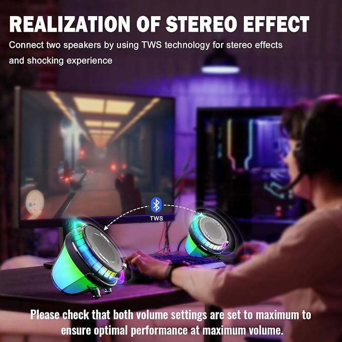 Floating Speaker for Pool, IPX7 Waterproof Floating Hot Tub Speaker with Colorful Lights, 12W Stereo Loud Sound, TWS, Portable, Wireless Party Gifts for Shower, Spa, Beach