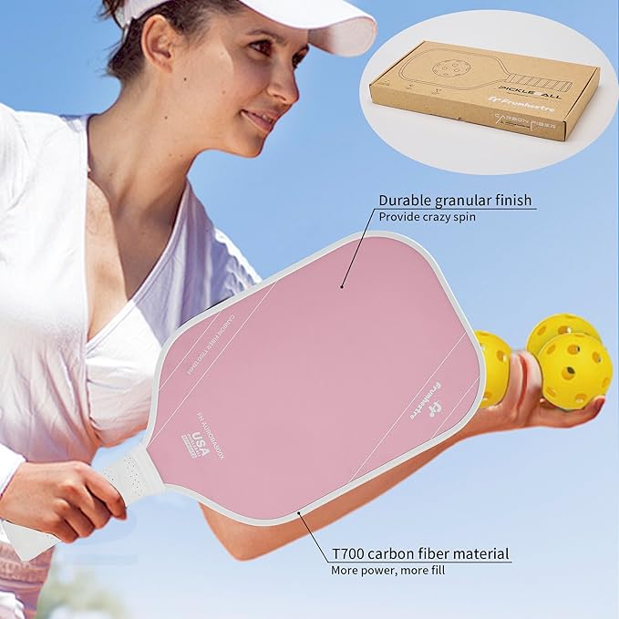 FH-500 T700 Pickleball Racket, 14MM Thick Two-Handed Offensive Pickleball Racket, Speed and Control